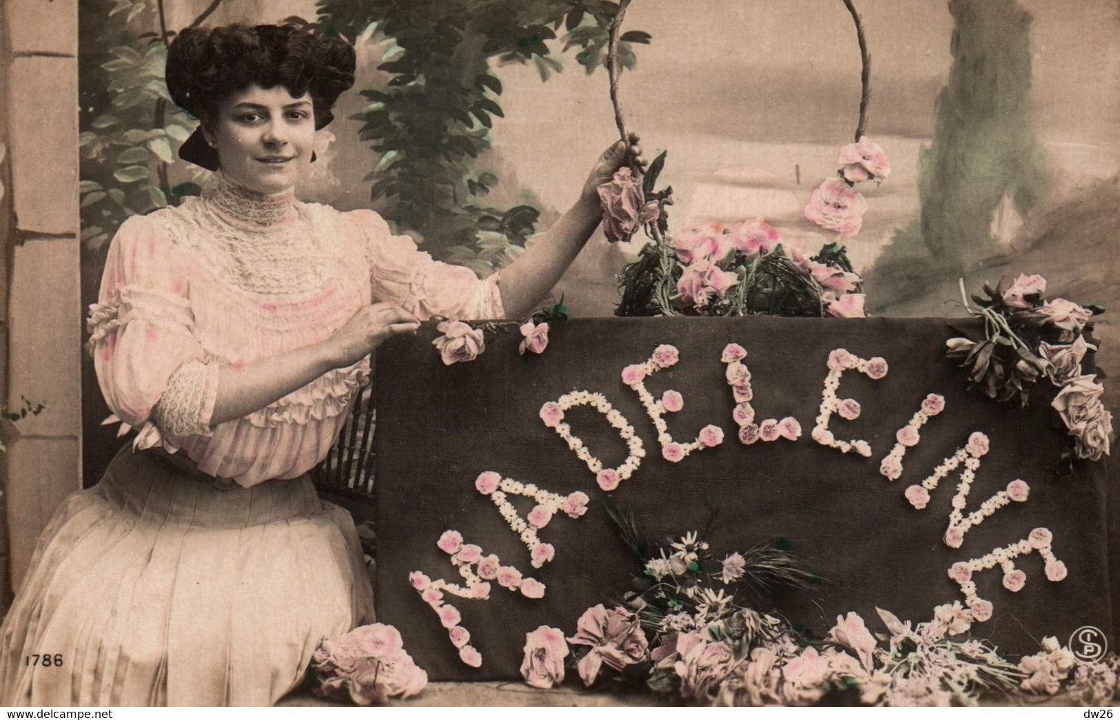 Prénom Madeleine, Femme Et Fleurs - Carte S.I.P. N° 1786 Non Circulée - Vornamen