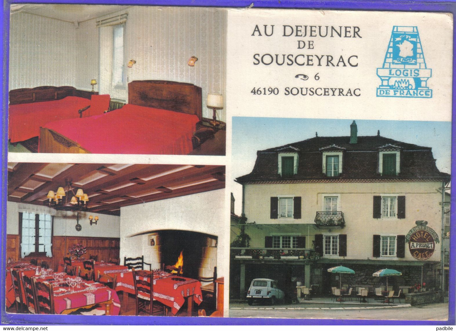 Carte Postale 46. Sousceyrac  Au Déjeuner De Sousceyrac  Renault 4L  Beau Plan - Sousceyrac