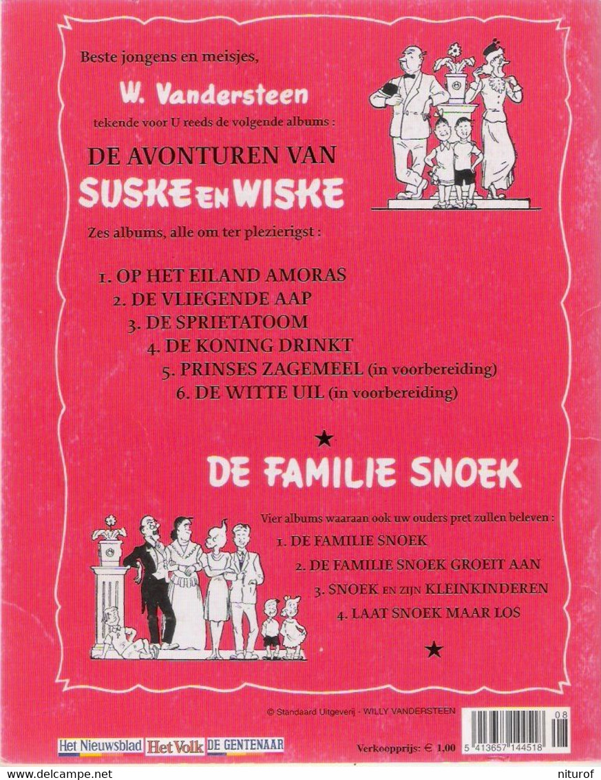 VANDERSTEEN : Lot De 5 SUSKE EN WISKE (n°4-5-6-7-8) EO Fac Similés - Suske & Wiske