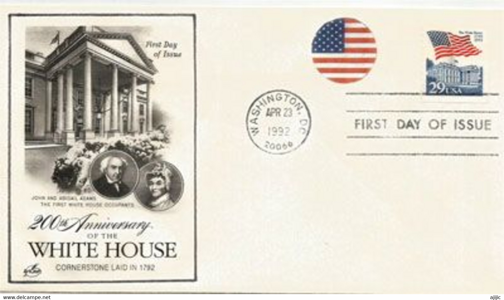 USA.La Maison-Blanche Washington DC.  200 Ième Anniversaire. FDC Washington DC  1992 - 1991-2000