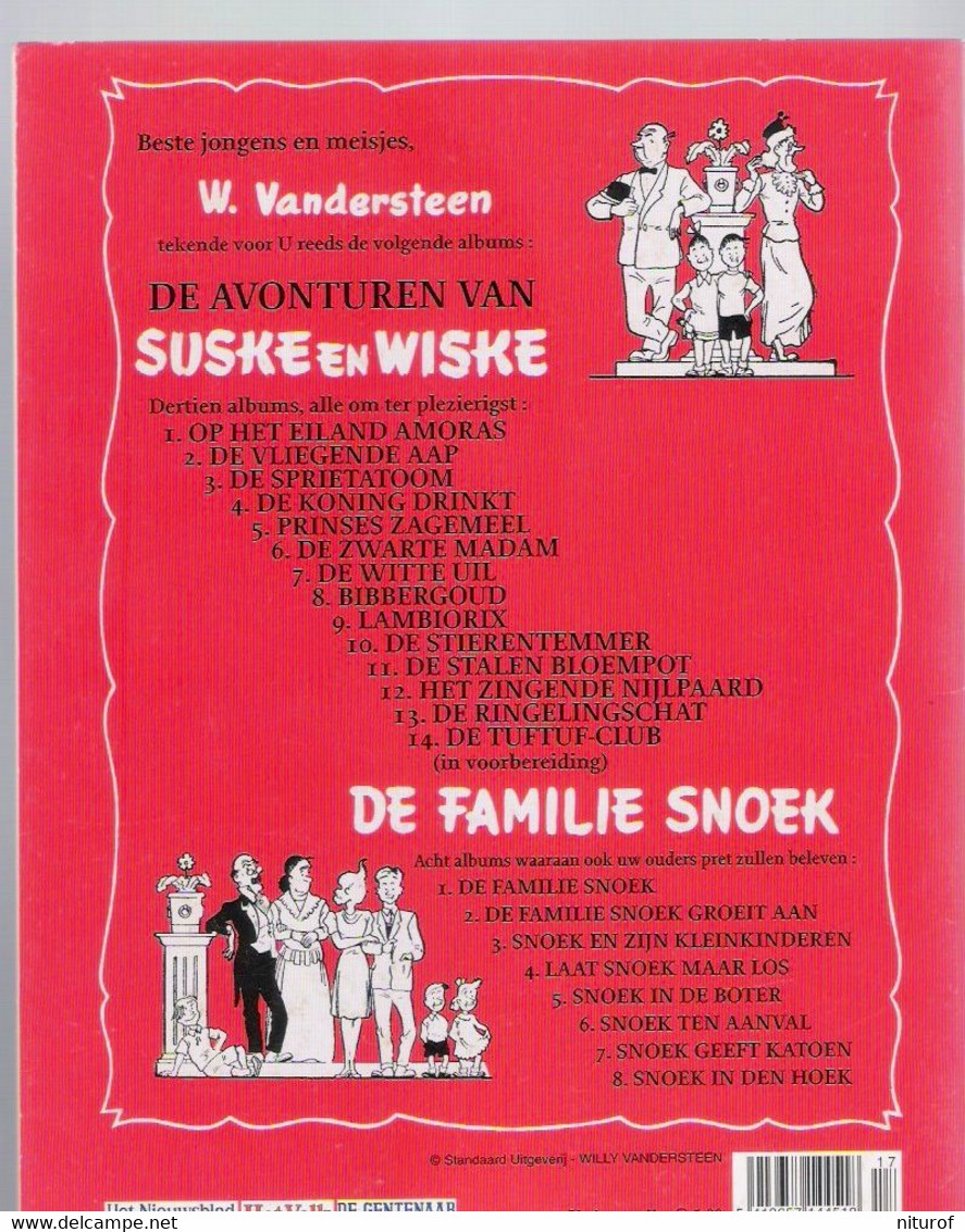 VANDERSTEEN : Lot De 5 SUSKE EN WISKE (n°13-14-15-16-17 ) EO Fac Similés - Suske & Wiske