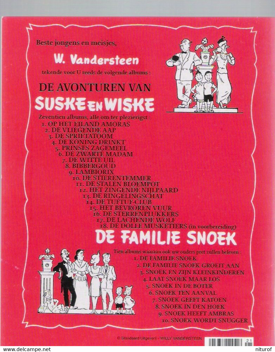 VANDERSTEEN : Lot de 5 SUSKE EN WISKE (n°13-14-15-16-17 ) EO fac similés