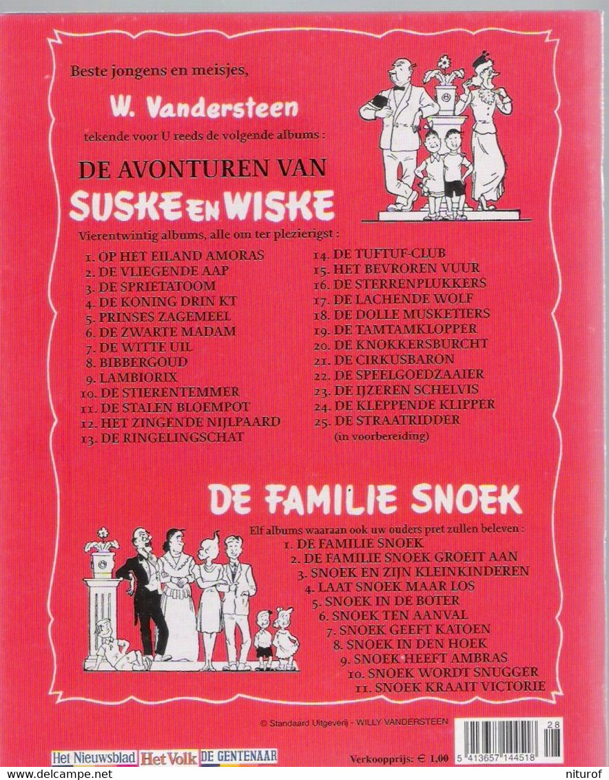 VANDERSTEEN : Lot De 5 SUSKE EN WISKE (n°18-19-24-25-26- ) EO Fac Similés - Suske & Wiske