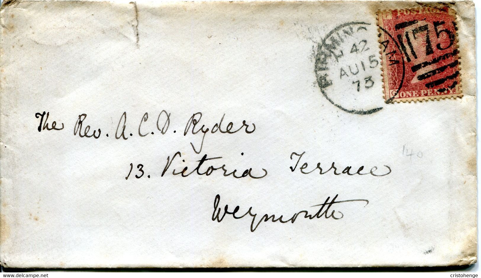 Great Britain - Scotland 1873 Cover Birmingham To Weymouth - 1d Red - Plate 140 - Briefe U. Dokumente