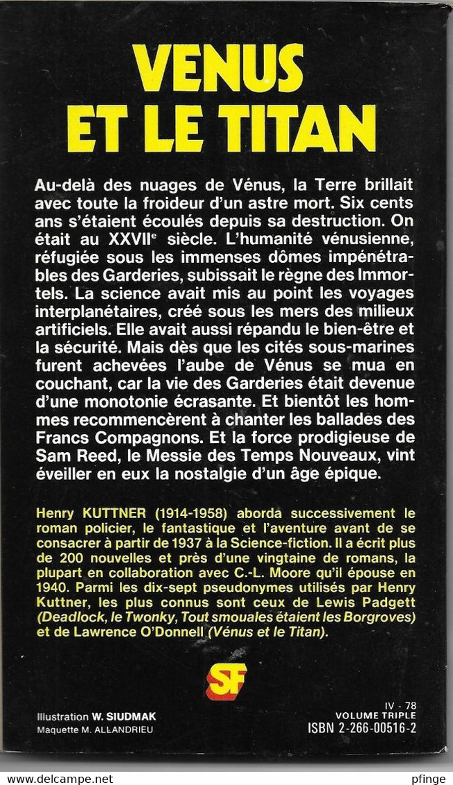 Vénus Et Le Titan Par Henry Kuttner - SF Presses Pocket 5023 - Presses Pocket