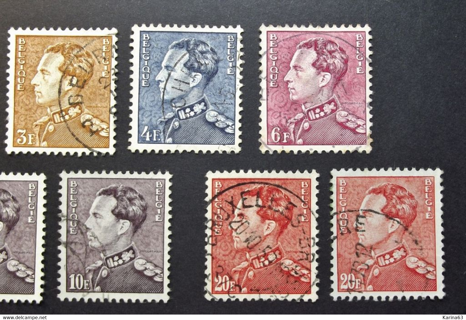 Belgie Belgique - 1951 - OPB/COB  N°  847a/847A/848/848A/848aA/848B/848B ( 7 Values) Poortman  - Obl. - Used Stamps