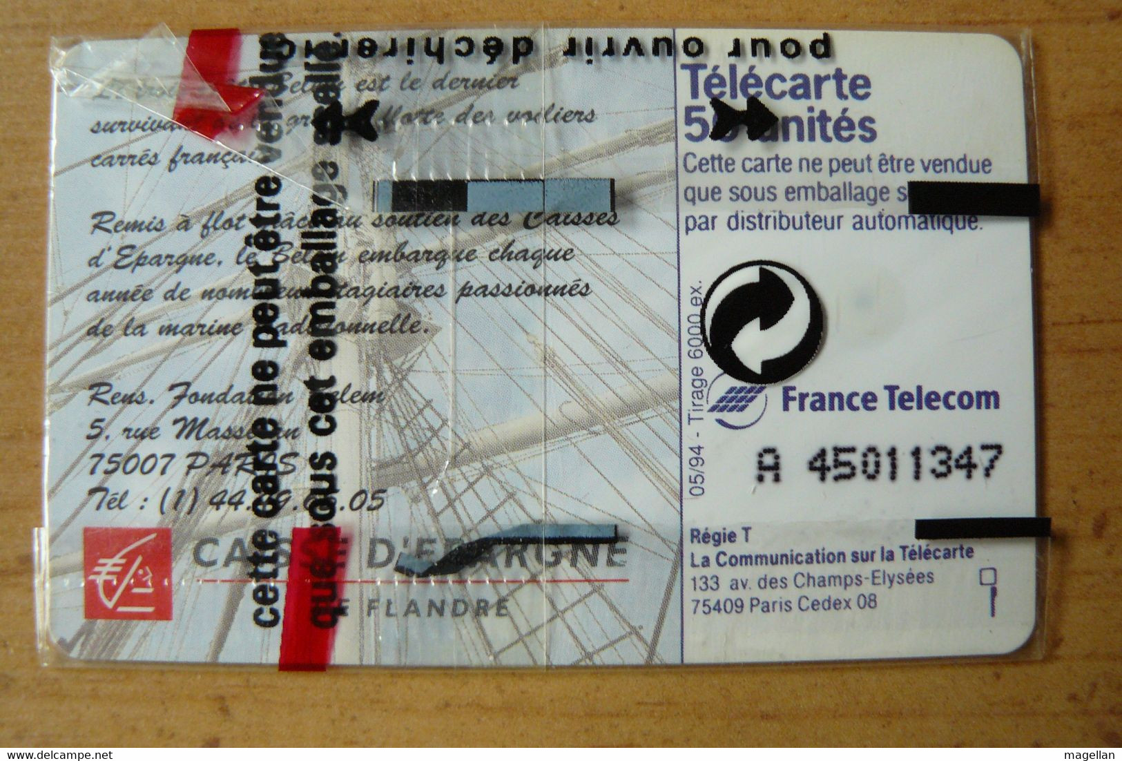 Télécarte France 50U - Voilier Belem - Sous Blister - Tirage 6.000 - Barcos