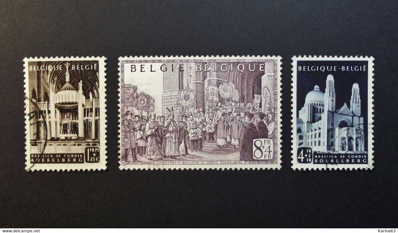 Belgie Belgique - 1952 - OPB/COB  N°  876/878 (3 Values) Mgr. J.E. Van Roey , Inwijding  Basiliek Koekelberg  - Obl. - Usati