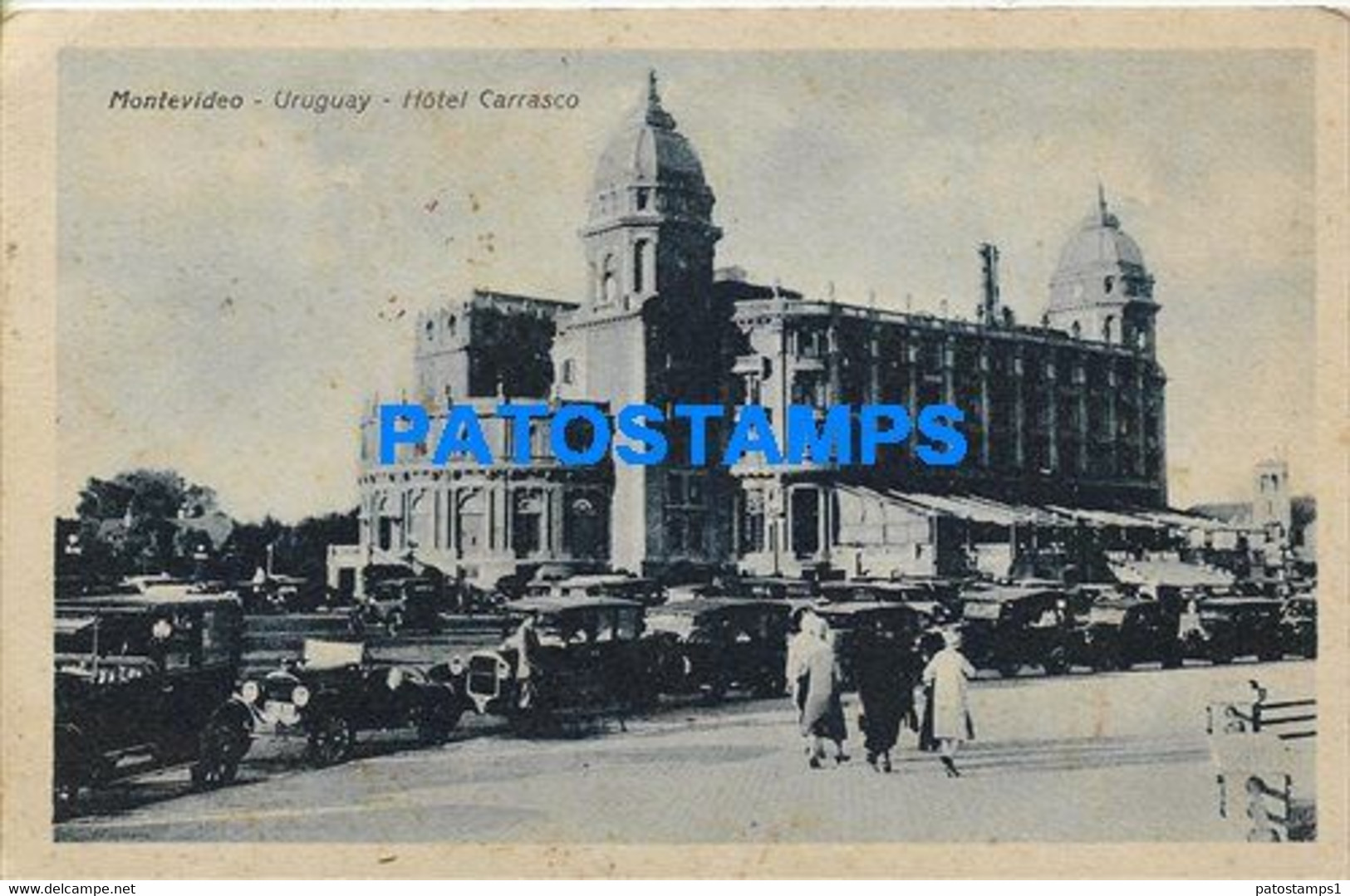 183934 URUGUAY MONTEVIDEO HOTEL CARRASCO & AUTOMOBILE CAR CIRCULATED TO ARGENTINA POSTAL POSTCARD - Uruguay