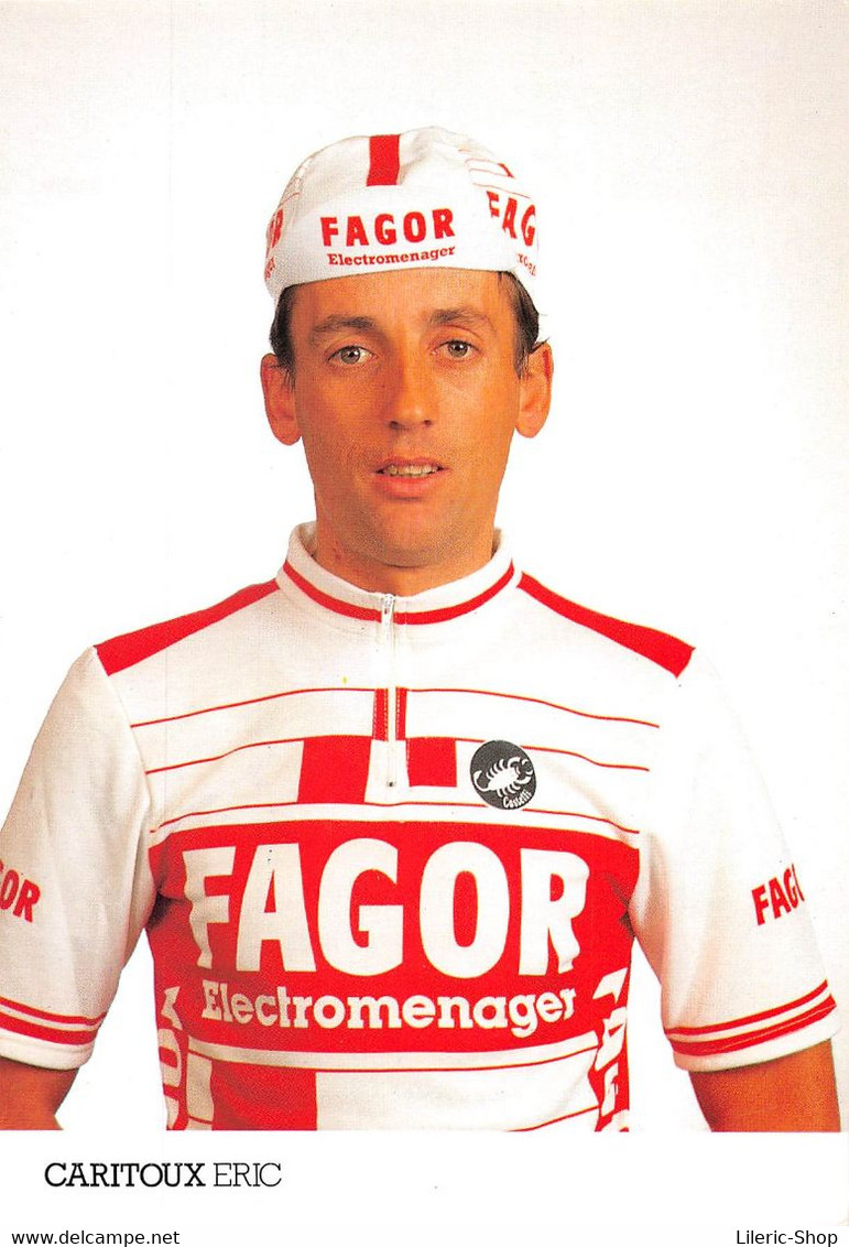 EQUIPE FAGOR 1987 - ERIC CARITOUX - PALMARES AU VERSO Cpm - Cycling