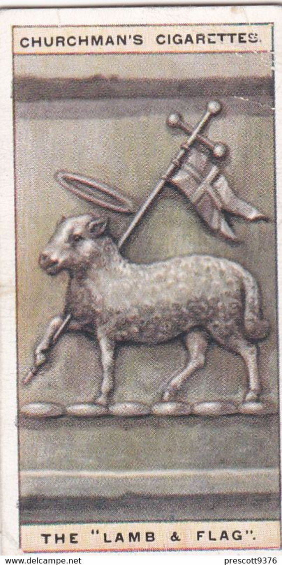 Curious Signs 1925 -  15 The Lamb & Flag - Churchman Cigarette Card - Original - Churchman