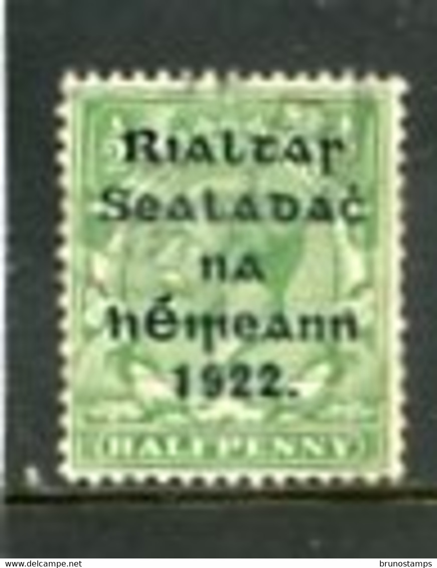 IRELAND/EIRE - 1922  1/2d OVERPRINTED HARRISON FOR USE IN COILS  SG 26 FINE USED - Oblitérés