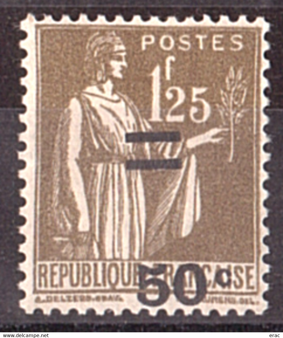 France - 1934 - N° 298 - Neuf * - Type Paix Surcharge Déplacée - Ungebraucht