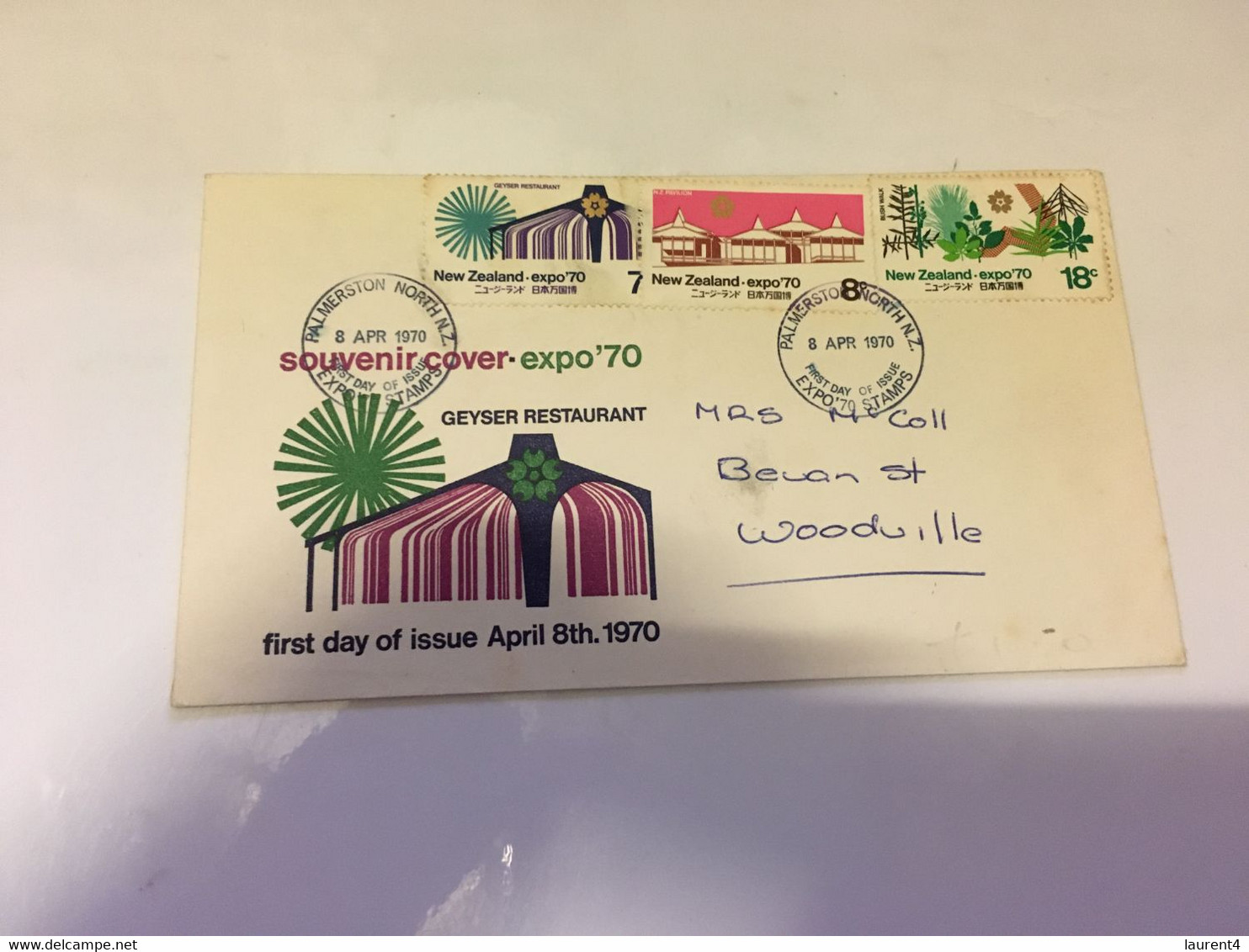 (2 H 14) FDC Letter Posted From New Zealand - Expo 70 - Covers & Documents