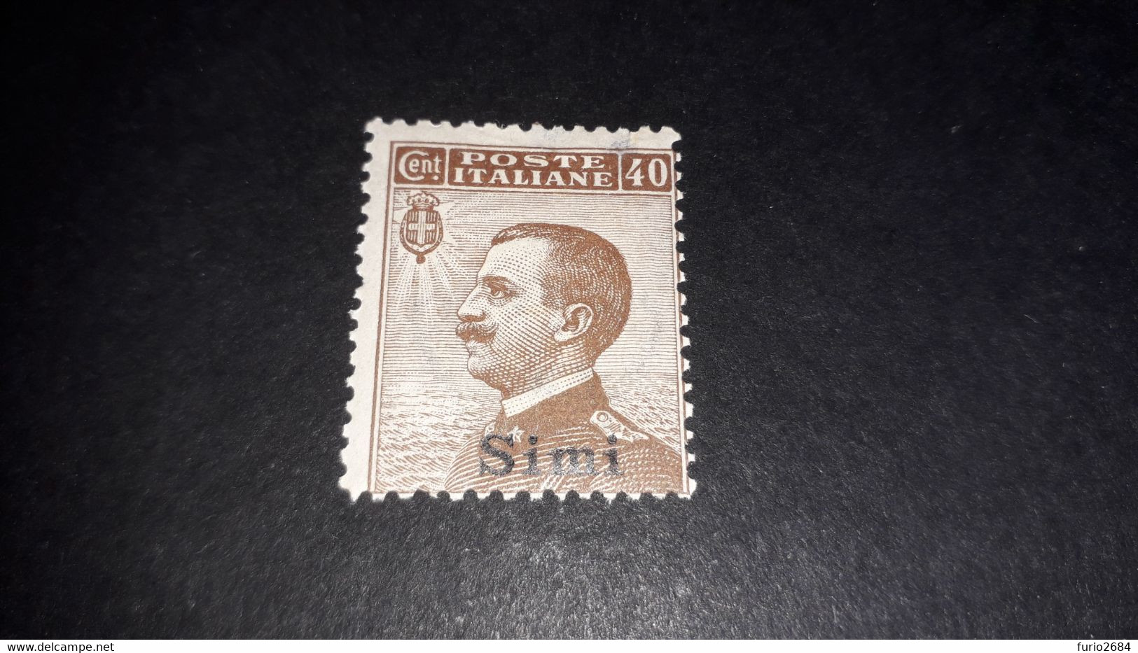 04AL16 POSSEDIMENTI ITALIANI ISOLE EGEO 1912 FRANCOBOLLI D'ITALIA SOPRASTAMPATI SIMI CENT. 40 "X" - Ägäis (Scarpanto)