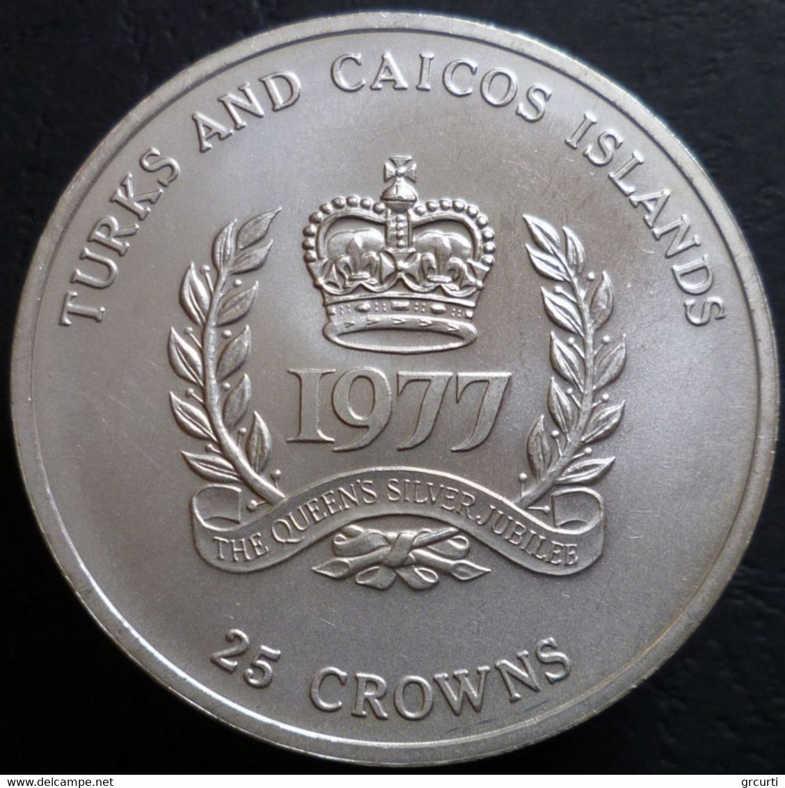 Turks & Caicos - 25 Crowns 1977 - 25° Del Regno Di Elisabetta II° - Giubileo D'argento - KM# 19 - Turks En Caicoseilanden