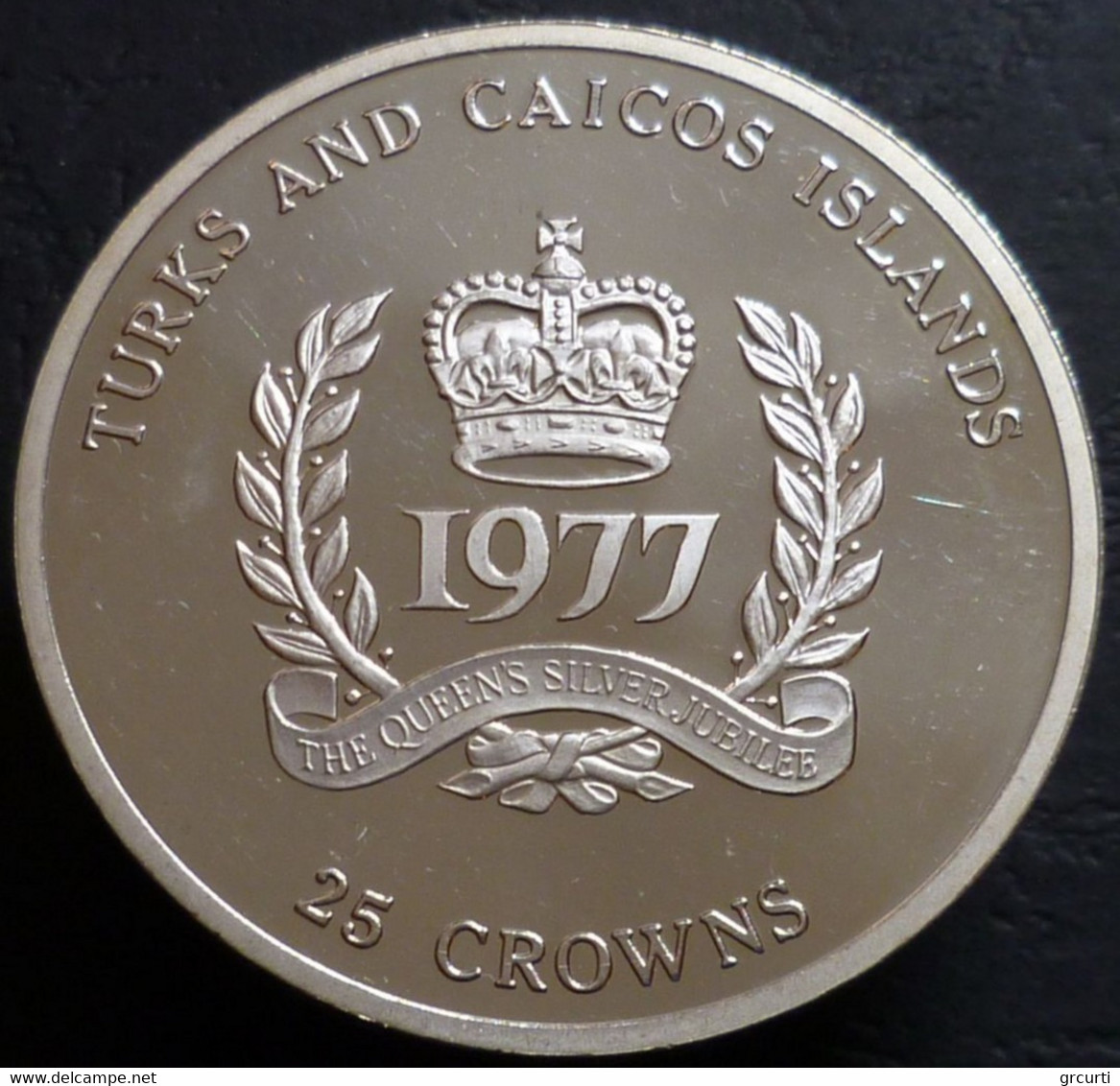 Turks & Caicos - 25 Crowns 1977 - 25° Del Regno Di Elisabetta II° - Giubileo D'argento - KM# 19 - Turks & Caicos (Inseln)