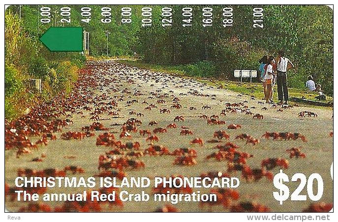 CHRISTMAS ISLAND $20  RED CRAB MIGRATION  WOMAN 2ND $20 CARD ( OUT OF 3)  MINT SCARCE READ DESCRIPTION !! - Islas Christmas