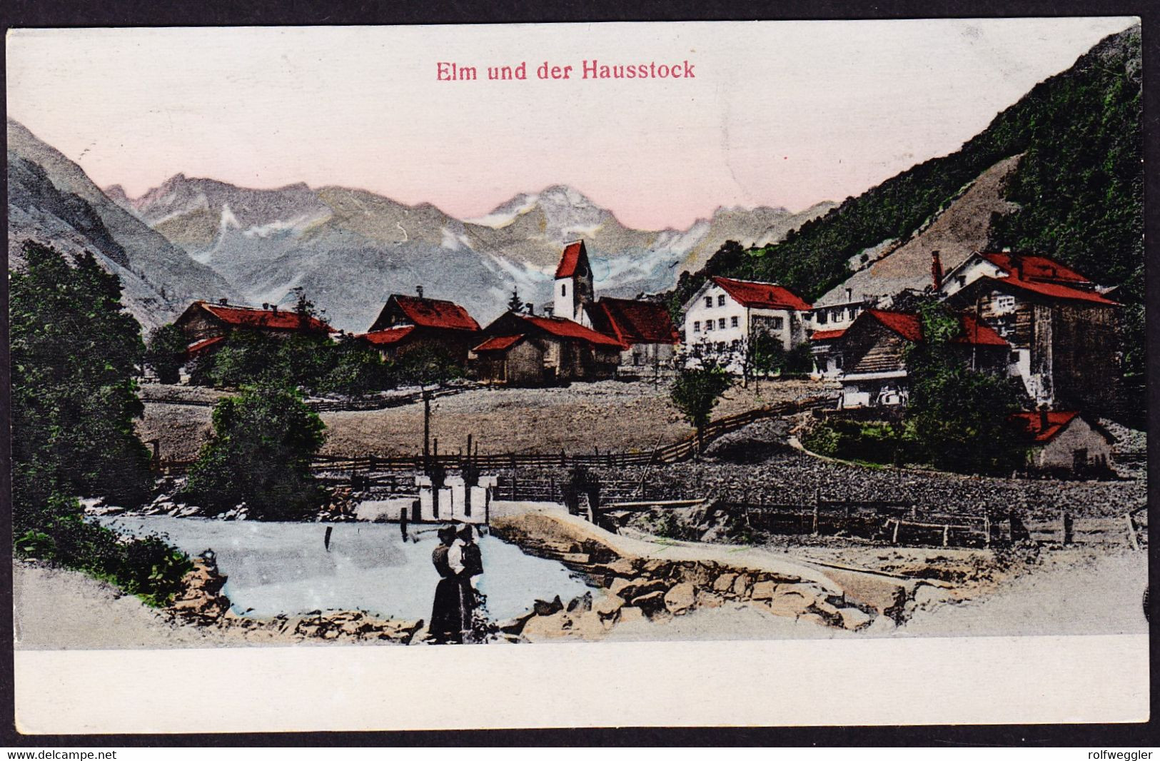1916 Gelaufene AK Aus Elm Nach Thalwil. Elm Und Der Hausstock - Elm