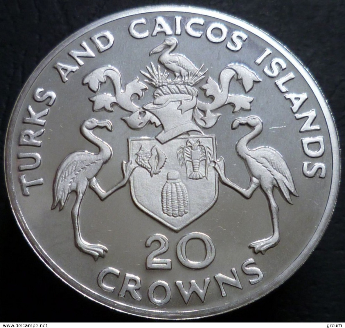 Turks & Caicos - 20 Crowns 1974 - 100° Nascita  Di Winston Churchill - KM# 2 - Turks En Caicoseilanden