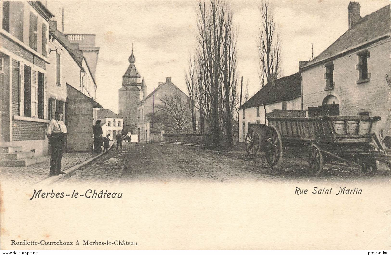 MERBES-le-CHATEAU - Rue Saint Martin - Carte Animée Et Circulé - Merbes-le-Château