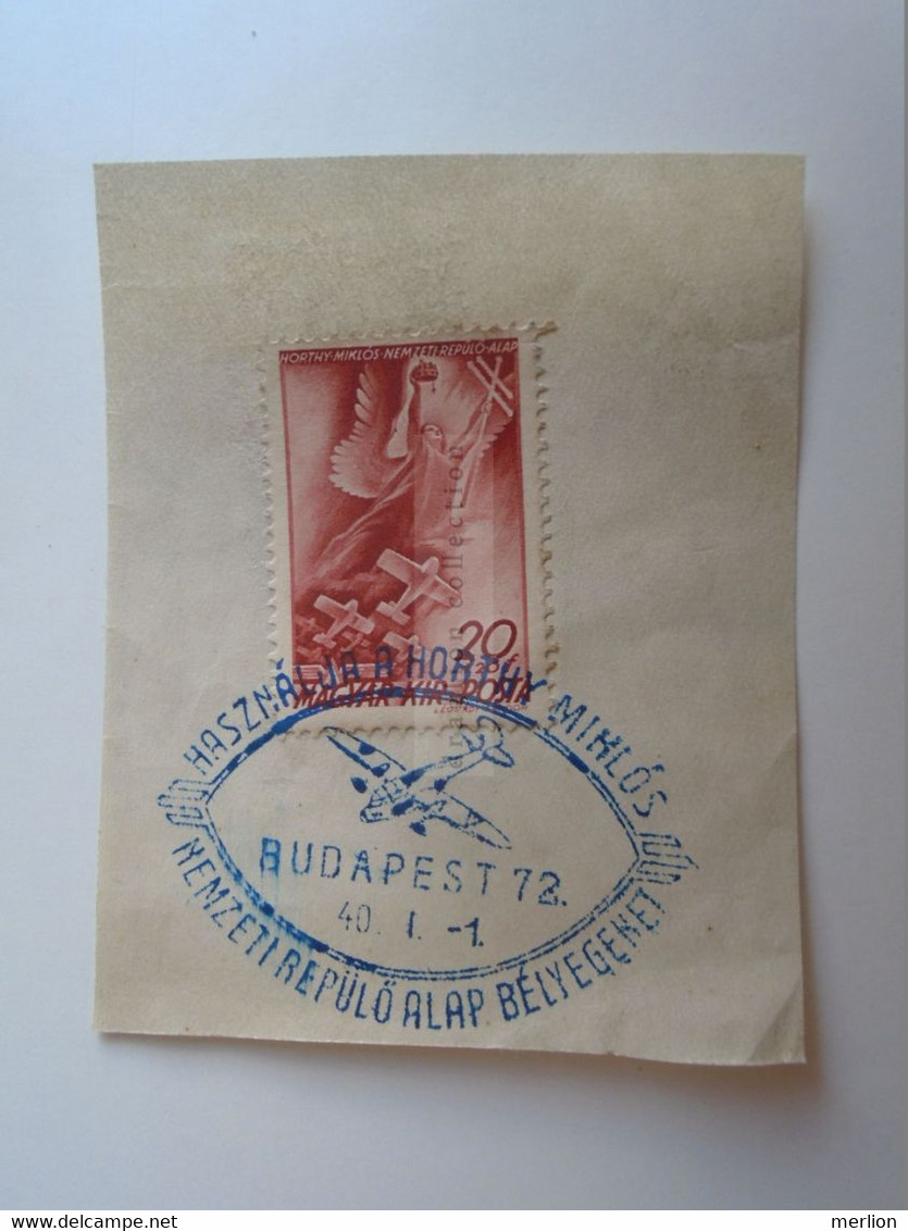 D189599  Hungary  Használja A Horthy Miklós Nemzeti Repülő Alap Bélyegeket 1940 Budapest - Andere & Zonder Classificatie