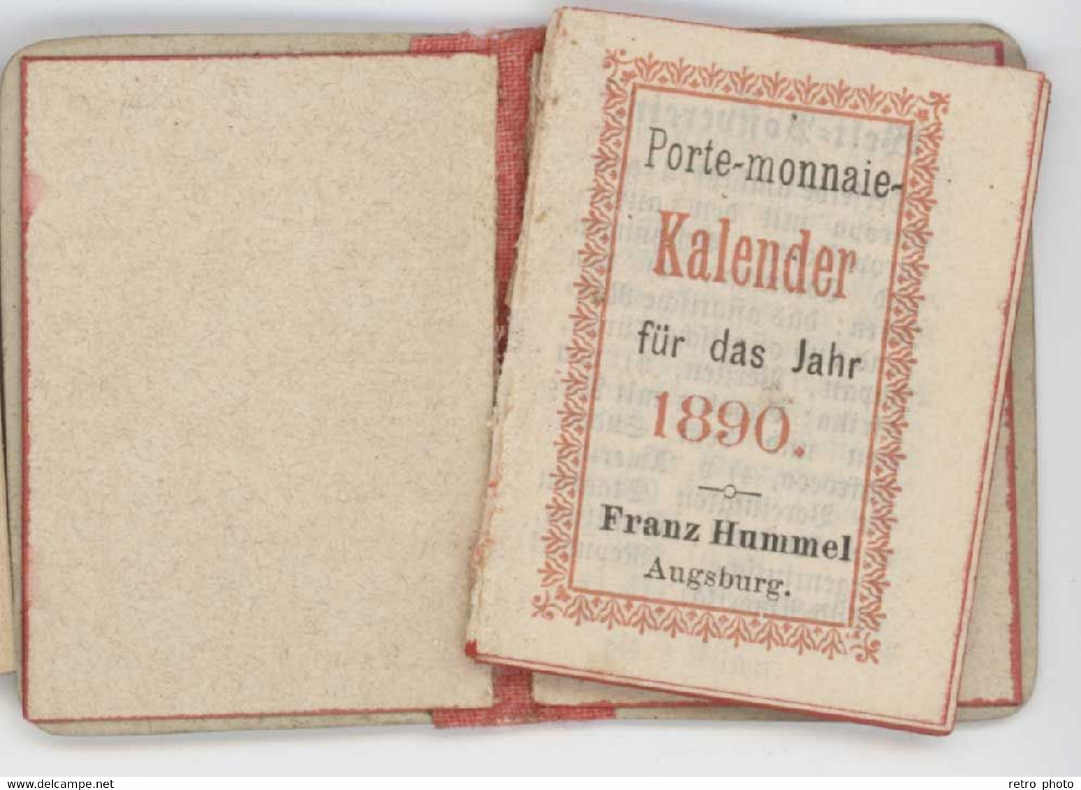 Petit Carnet Calendrier 1890 / Porte-monnaie Kalender, Allemagne ( Franz Humml Augsburg ) - Formato Piccolo : ...-1900