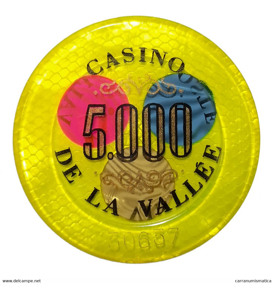 [NC] SAINT VINCENT (AOSTA) - Casinò De La Vallée - CHIP / FICHE / TOKEN Da 5000 - Casino