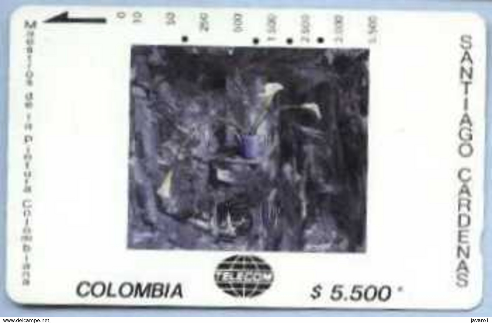 COLOMBIA : COLMT52 $5.500 SANTIAGO CAR 1993 Tres Cartuchos USED - Colombie