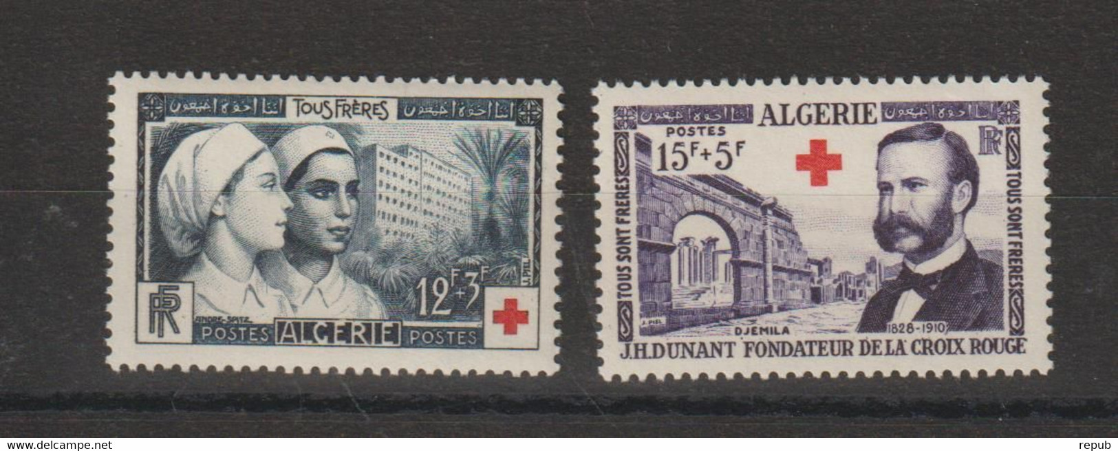 Algérie 1954 Oeuvres De La Croix Rouge 316-317, 2 Val ** MNH - Unused Stamps