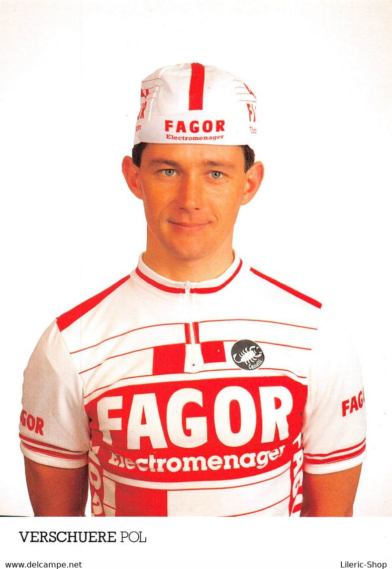 EQUIPE FAGOR 1987 - POL VERSCHUERE - PALMARES AU VERSO Cpm - Cyclisme