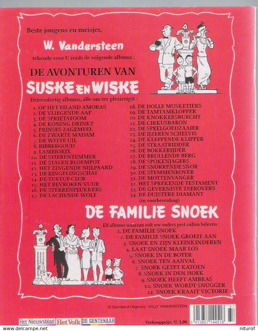 VANDERSTEEN : Lot De 4 SUSKE EN WISKE (n°33-34-35-36 ) EO Fac Similés - Suske & Wiske