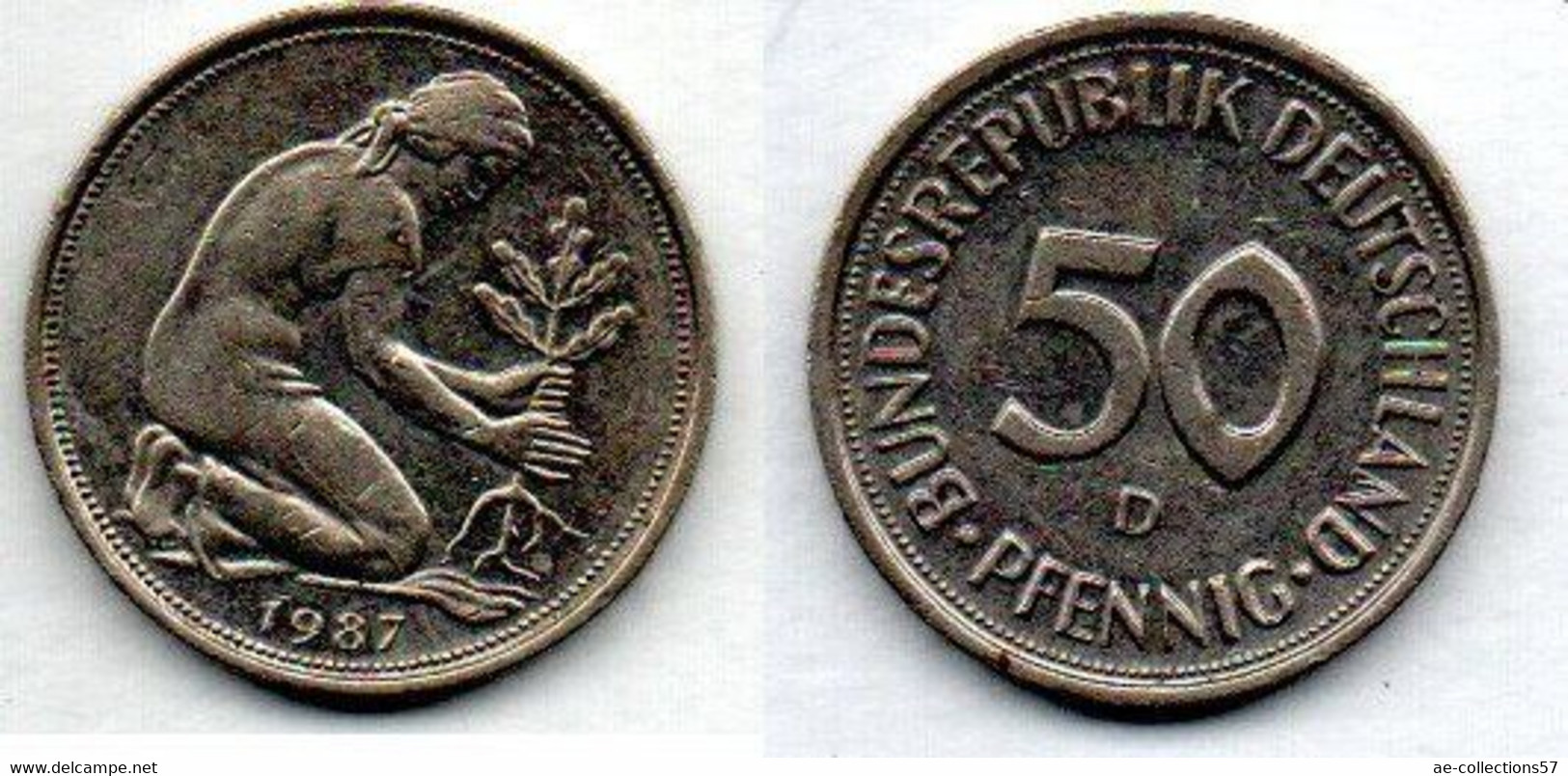 50 Pfennig 1987 D TTB+ - 50 Pfennig