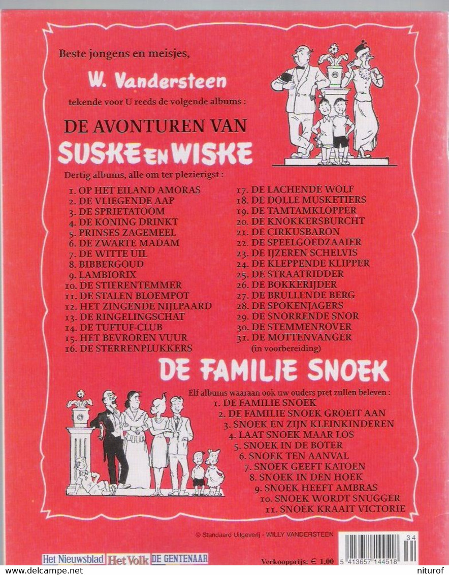 VANDERSTEEN : Lot de 4 SUSKE EN WISKE (n°27-28-29-30 ) EO fac similés