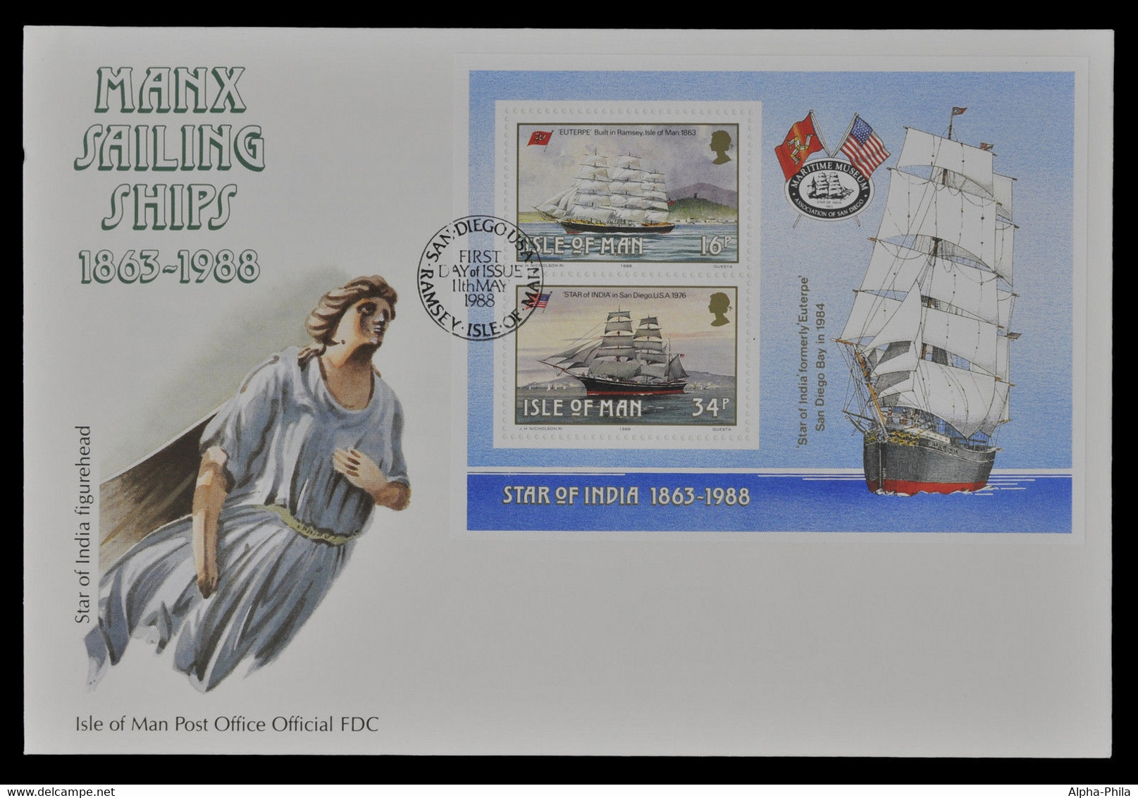 Isle Of Man 1988 - Mi-Nr. Block 10 - Schiffe / Ships - FDC - Man (Eiland)