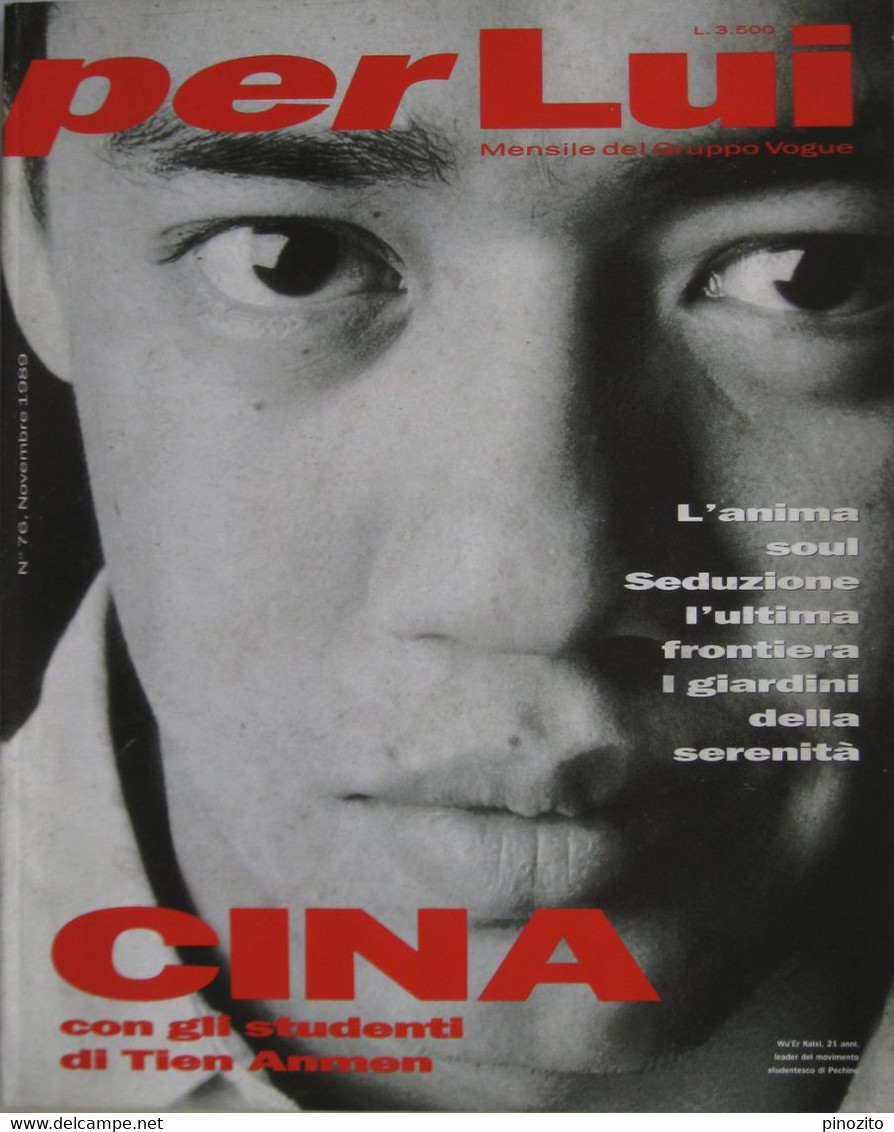 PER LUI 76 1989 Wu Er Kaixi Cina Uma Thurman Elena Sofia Ricci Spike Lee Max Vadukul Javier Mariscal Moda 80’s Fashion - Fashion