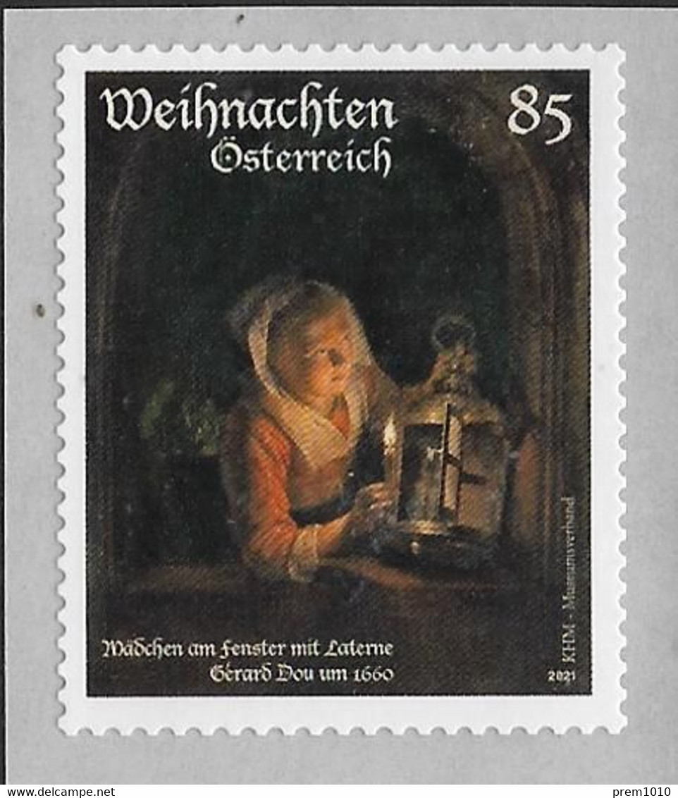 AUSTRIA ( OSTERREICH) 2021- Special Christmas Stamps- GIRL WITH A LANTERN- PAINTING-- MNH - Ungebraucht