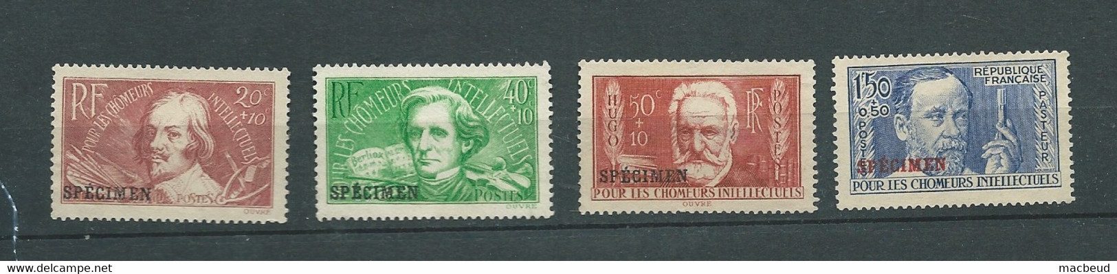 France Yvert N° 330a   à  333a 4 Valeurs Surchargées Specimen  -  Ad 45909 - Unused Stamps