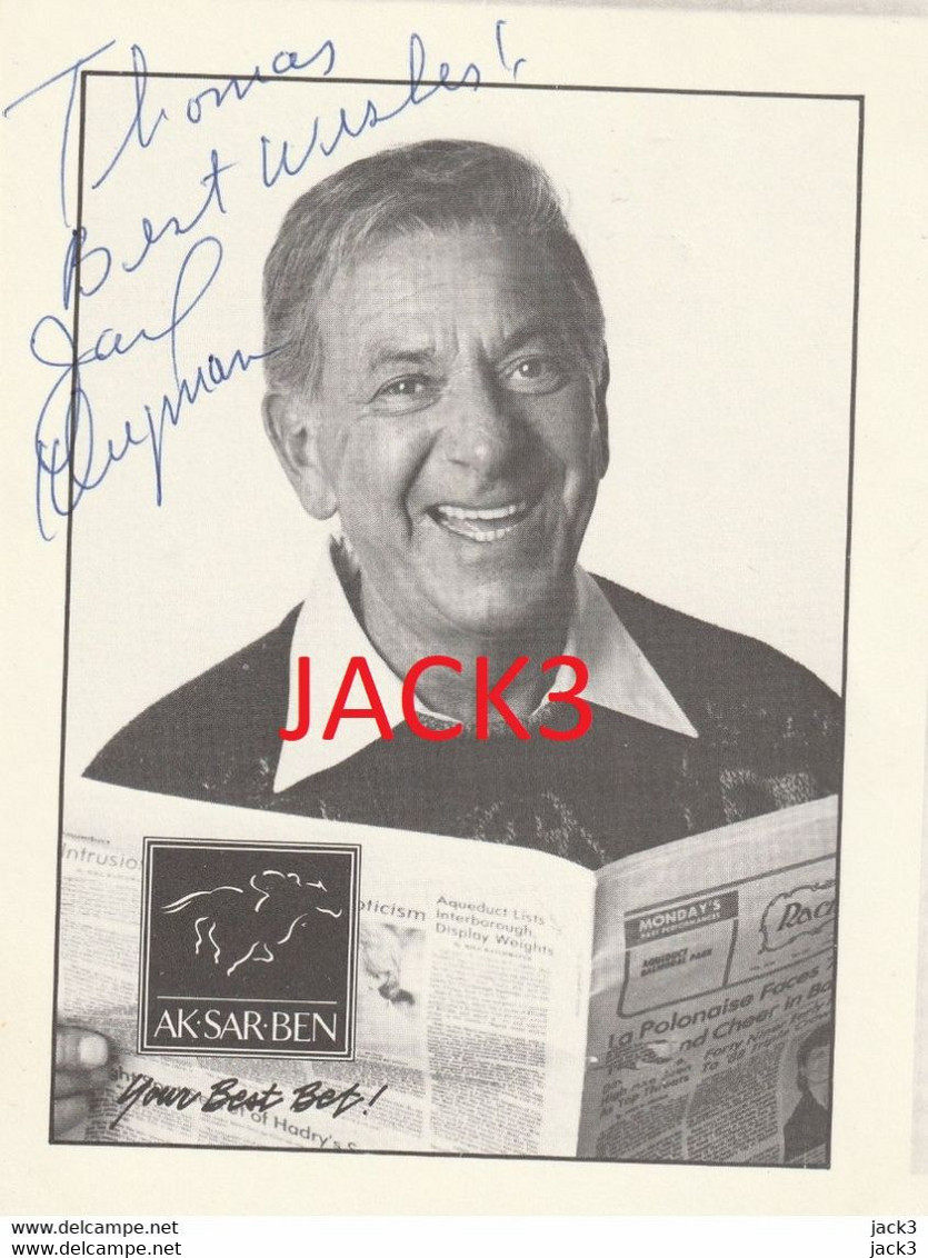 AUTOGRAFO -  Jack Klugman. AUTOGRAFO ORIGINALE - Autógrafos