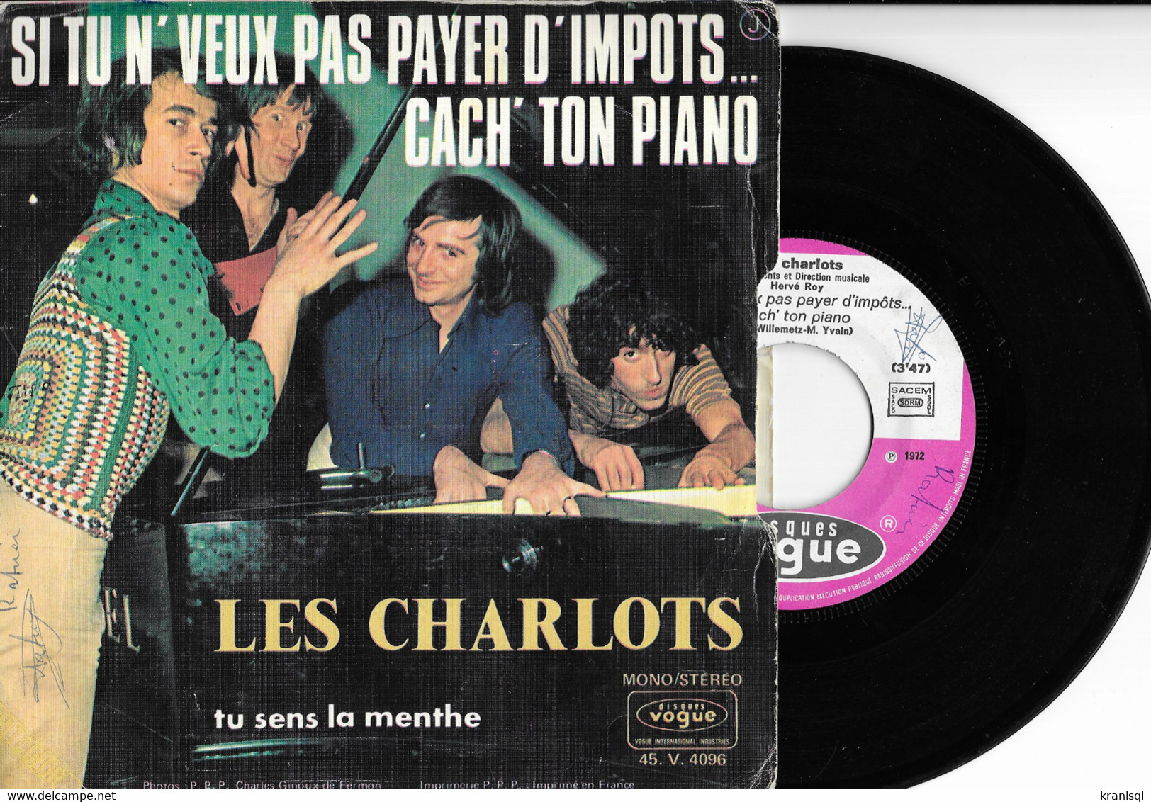 Vinyle 45 T ,  Les CHARLOTS  1972 - Comiche