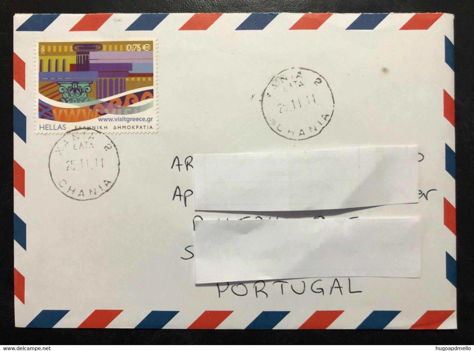 GREECE, Circulated Cover To Portugal,« TOURISM », « ARCHITECTURE », 2011 - Storia Postale