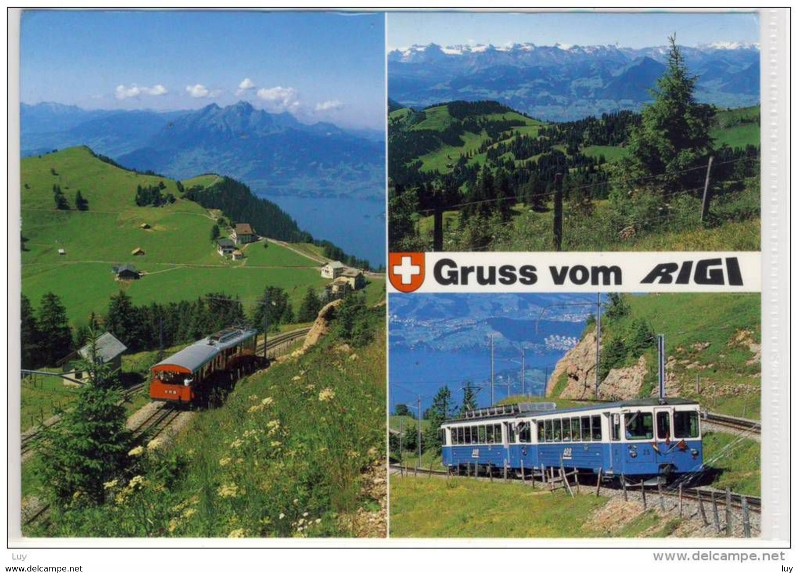 Gruss Vom RIGI, Bahn, Zug, Train, Eisenbahn, Bergbahn - Ausblick Vom Rigi M. Vitznau-, Arth-Rigi-Bahnen - Arth