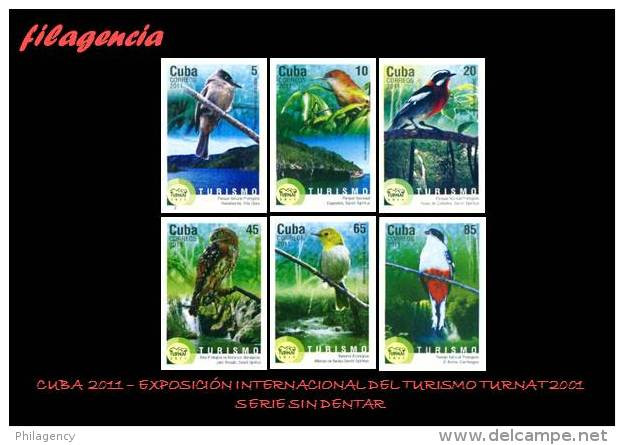 PIEZAS. CUBA MINT. 2011-22 TURISMO. AVES. RESERVAS NATURALES. SERIE SIN DENTAR - Imperforates, Proofs & Errors