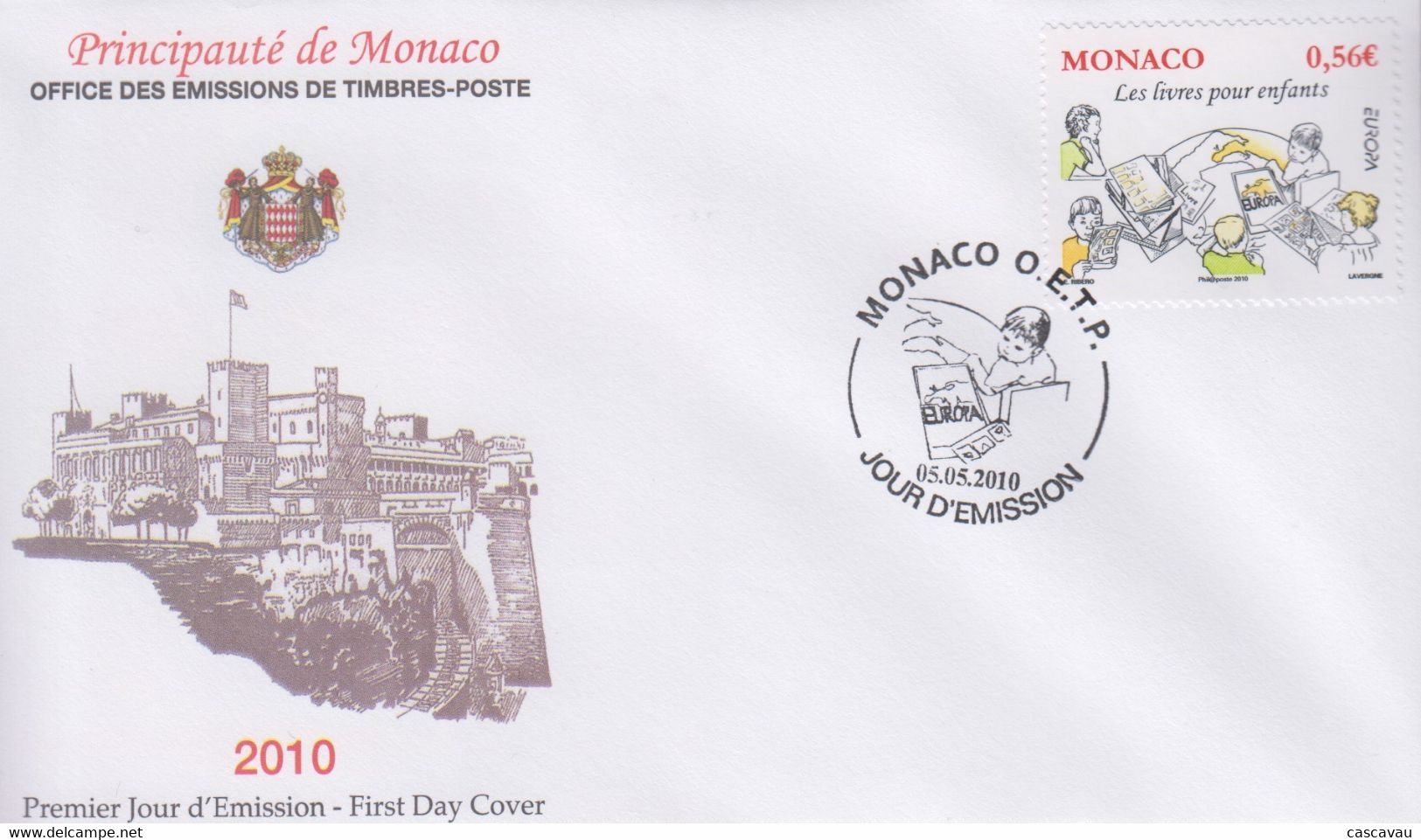 Enveloppe  FDC  1er   Jour    MONACO   Livres  Pour   Enfants    EUROPA    2010 - 2010