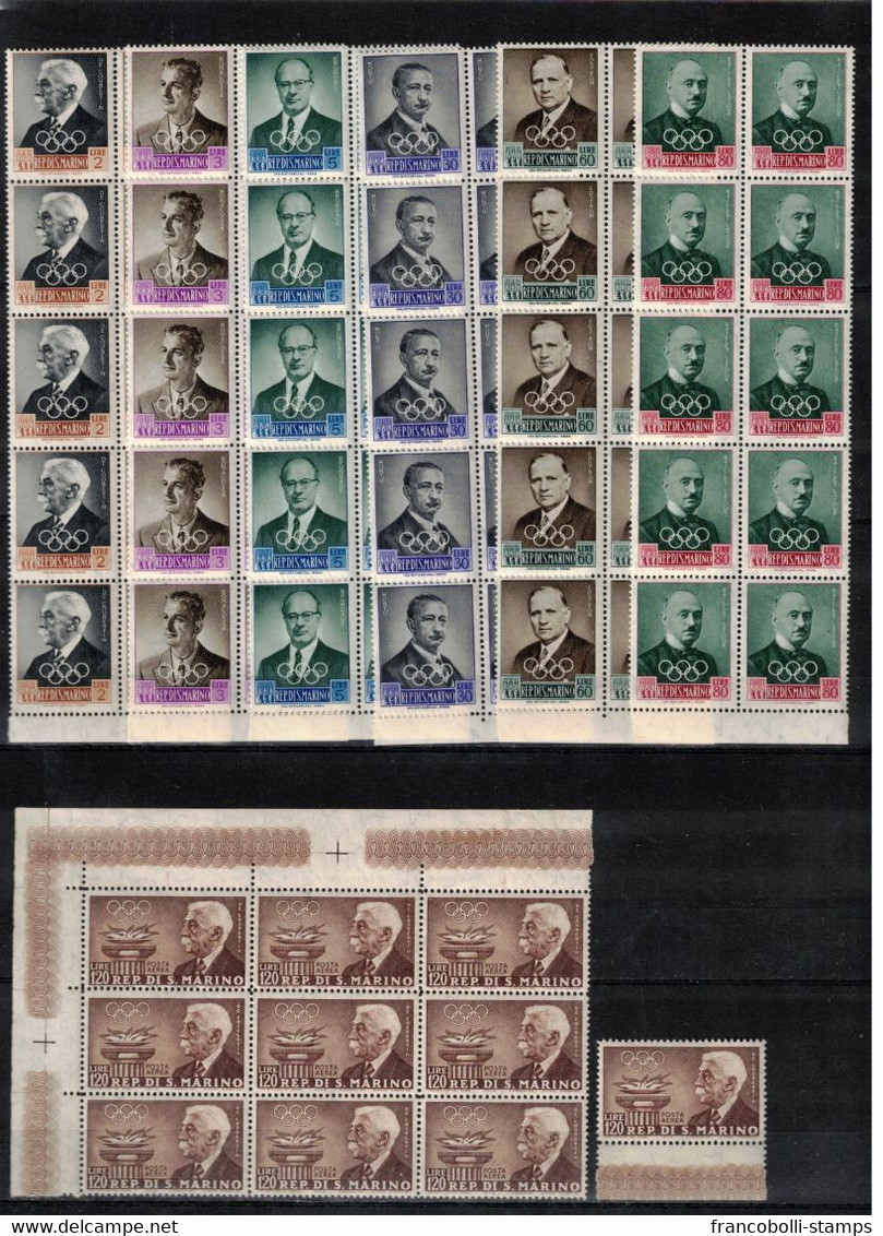 S33589 DEALER STOCK SAN MARINO 1959 MNH Preolimpica 7v (X 10 SETS) - Collezioni & Lotti