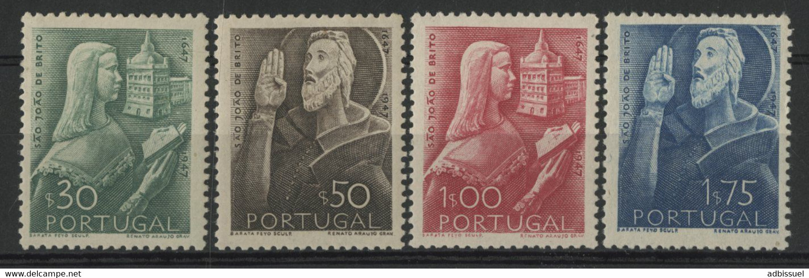 PORTUGAL N° 702 à 705 COTE 20 € NEUFS * MH SERIE COMPLETE DE 4 VALEURS TRICENTENAIRE DE LA NAISSANCE SAINT JOAO DE BRITO - Neufs