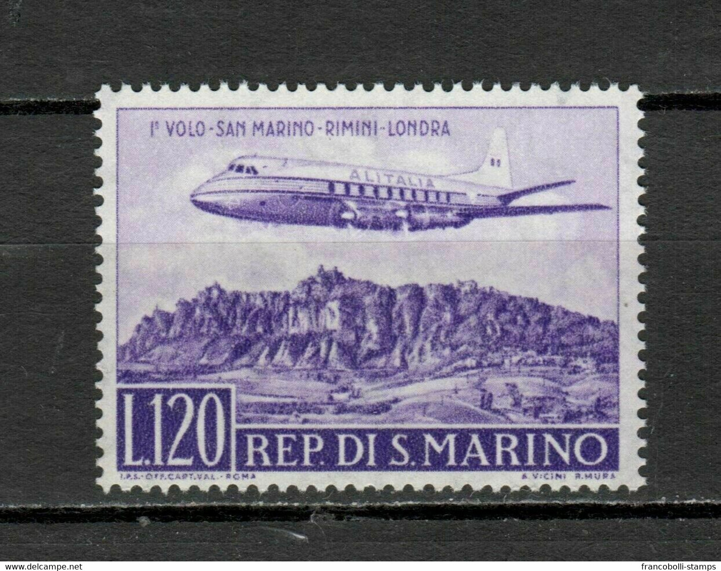 S33584 DEALER STOCK SAN MARINO 1959 MNH 1 Volo SM Rimini Londra PA 1v (10 SETS) - Collections, Lots & Series