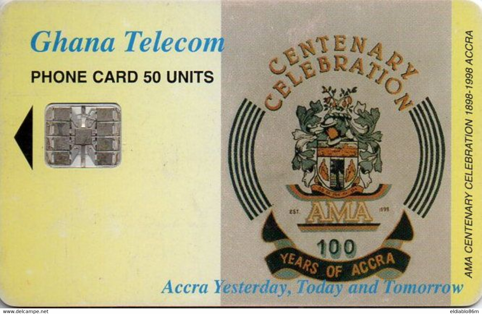 GHANA - CHIP CARD - COAT OF ARMS - ACCRA CENTENARY - 05/99 - Ghana