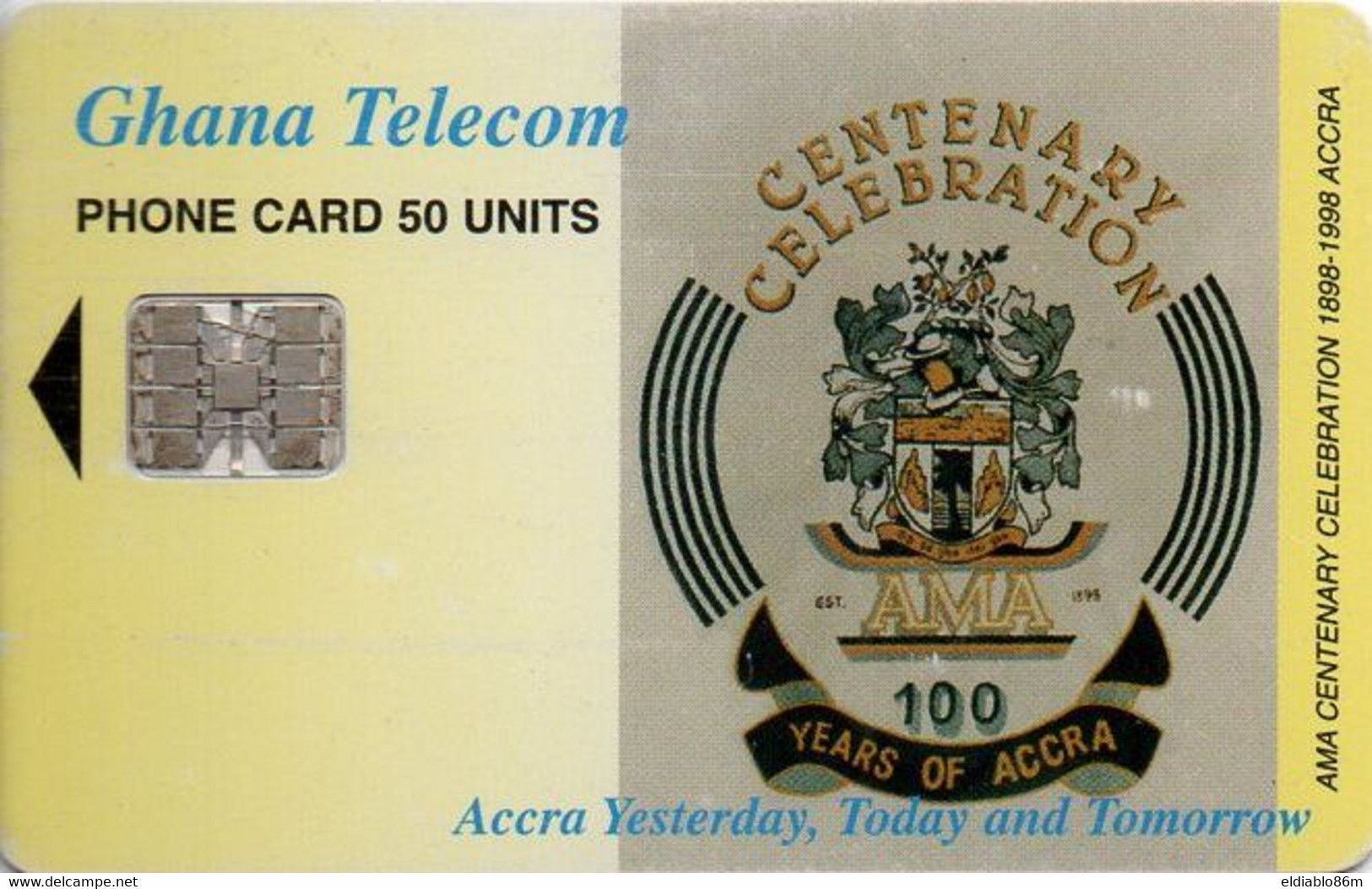 GHANA - CHIP CARD - COAT OF ARMS - ACCRA CENTENARY - 07/99 - Ghana