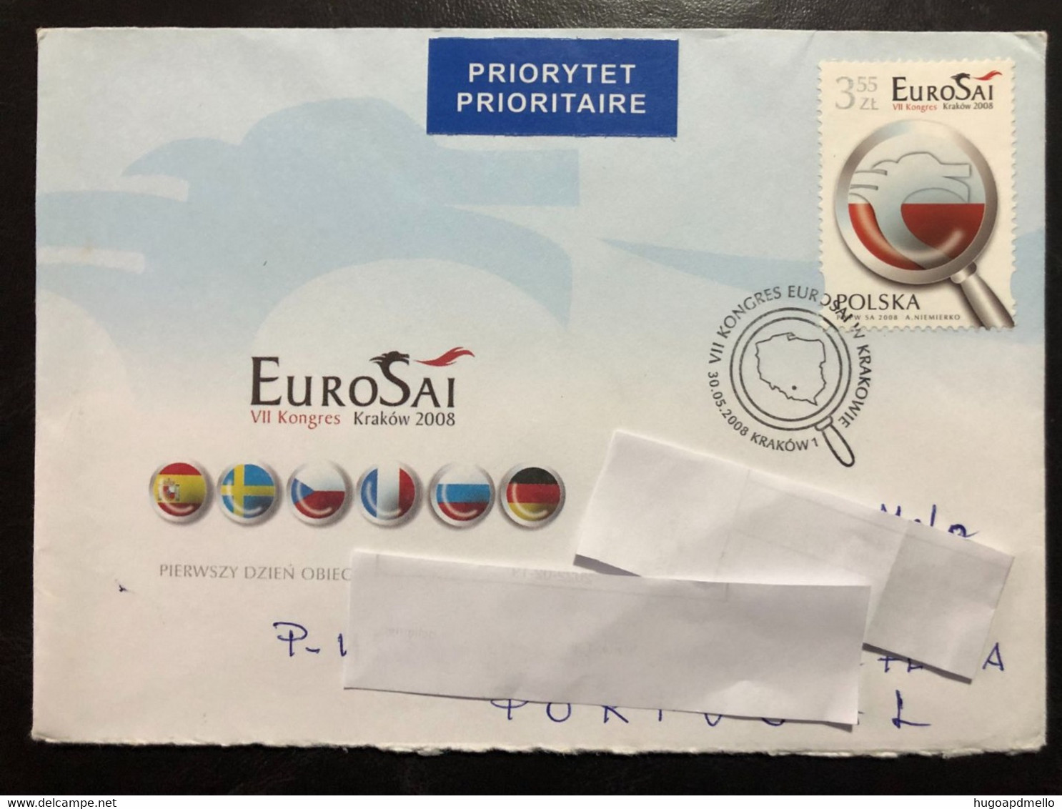 POLAND, Circulated Cover To Portugal « EUROSAI », « Flags », 2008 - Brieven En Documenten